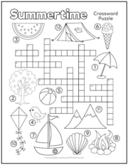 Summertime Crossword Puzzle • Beeloo Printable Crafts and